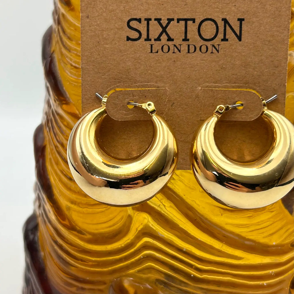 Sixton Retro Gold Hoop Earrings