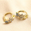 Enamel Floral Hoop Earrings