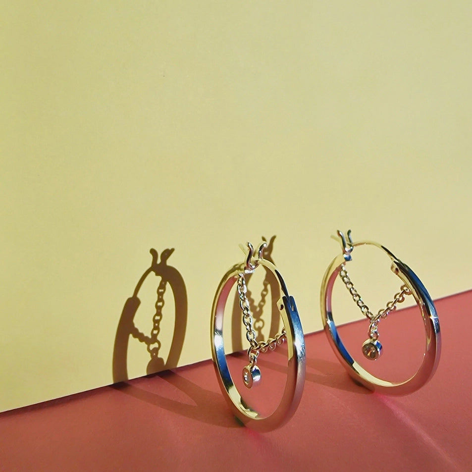 Vurchoo India Gem Chain Hoops