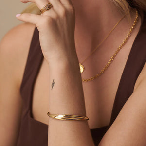 Orelia Interlocking Open Bangle Silver or Gold