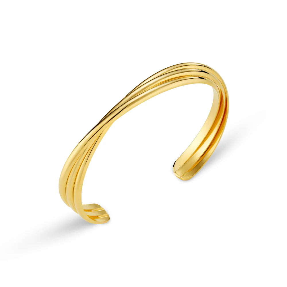 Orelia Interlocking Open Bangle Silver or Gold