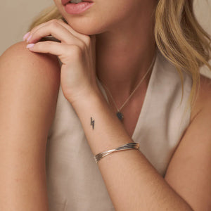 Orelia Interlocking Open Bangle Silver or Gold