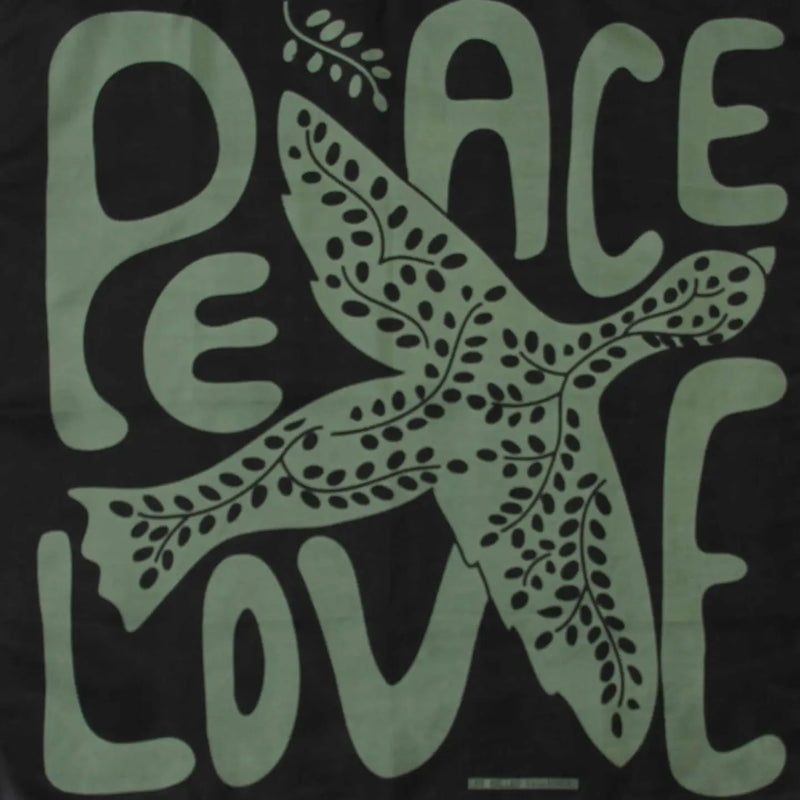 Khaki Peace and Love Mini Scarf