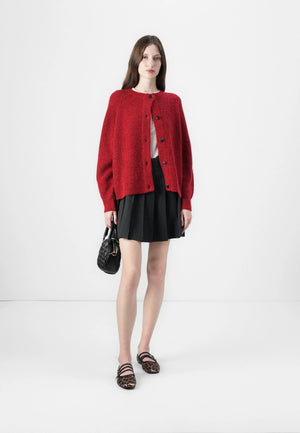 Selected Femme Lulu Knit Cardigan in Red