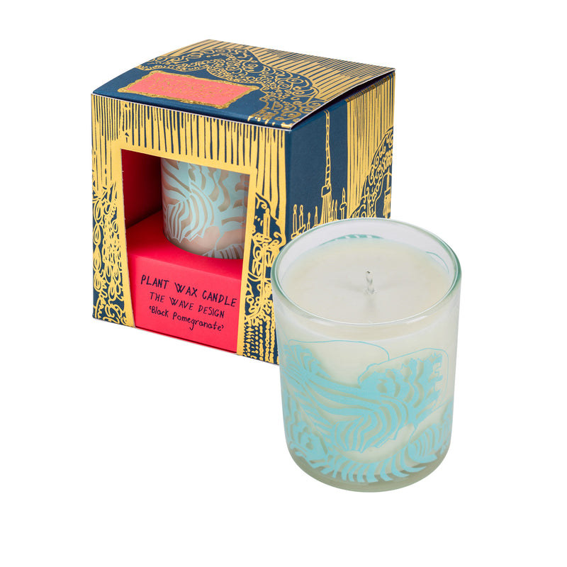 Arthouse Unlimited Plant Wax Vegan Wave design Candle (Black Pomegranate Splash)