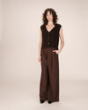 Grace & Mila Santa Chocolate Brown Sleeveless Cardigan