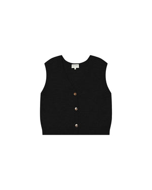 Grace & Mila Santa Chocolate Brown Sleeveless Cardigan