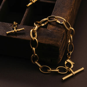Orelia Oval Link T-Bar Drop Bracelet