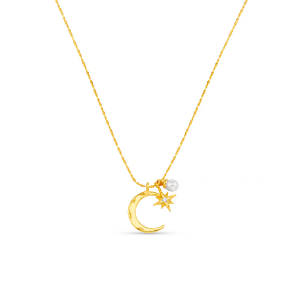 Orelia Fine Moon & Micro Charm Necklace