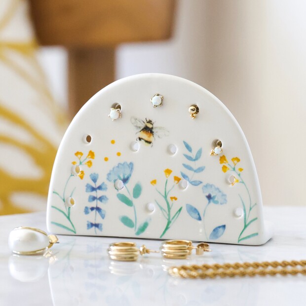 Lisa Angel Floral Bee Ceramic Earring Holder