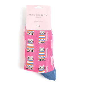 Miss Sparrow Bamboo Cosy Kitties Socks