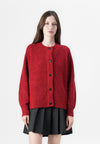 Selected Femme Lulu Knit Cardigan in Red