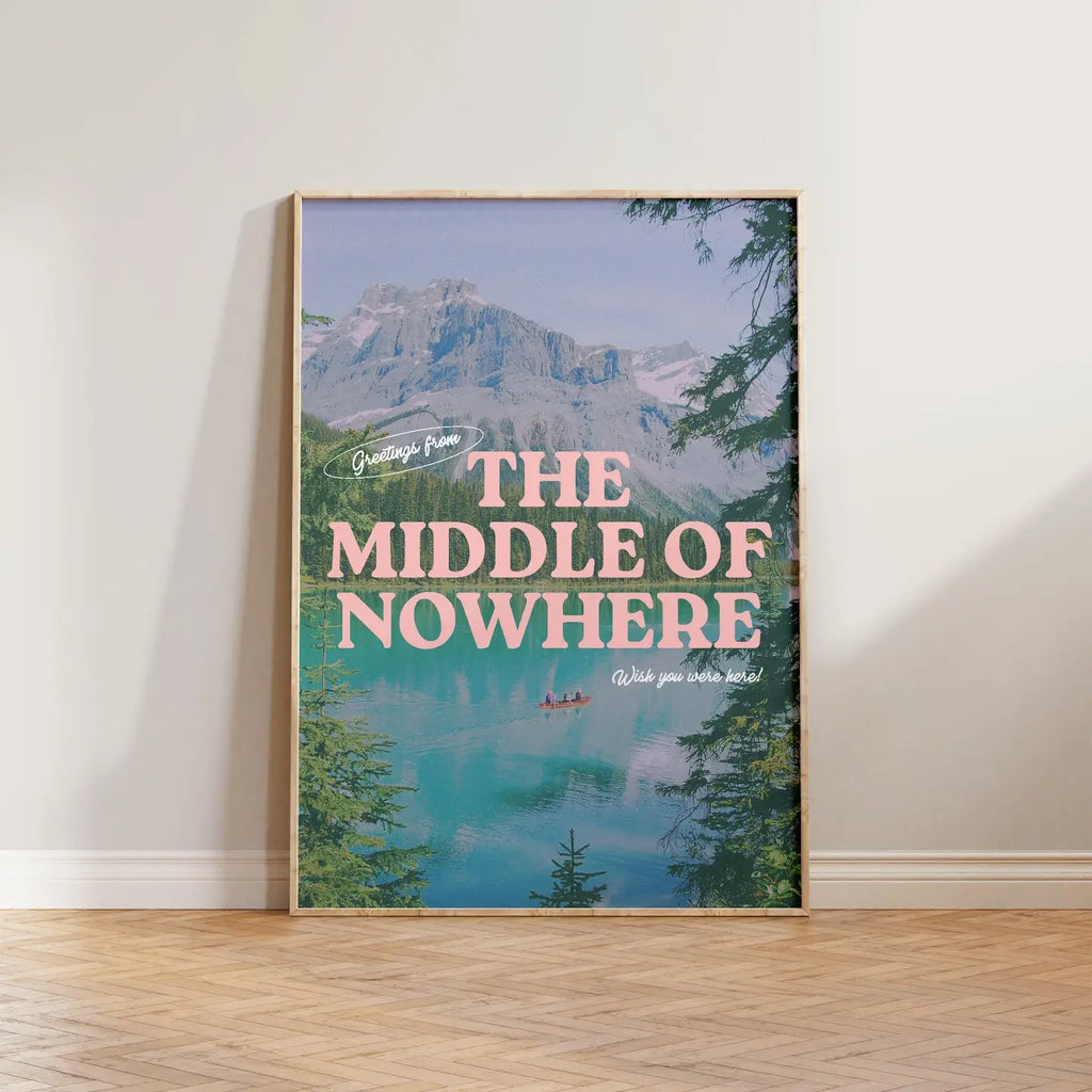 Vintage Travel 'The Middle Of Nowhere' Print