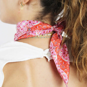 Mini Agadir Fuchsia Silk Scarf