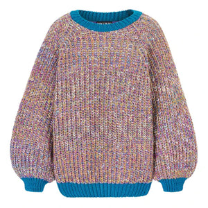 Cara & The Sky Debbie Teal Oversized Balloon Sleeve Jumper