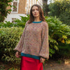 Cara & The Sky Debbie Teal Oversized Balloon Sleeve Jumper