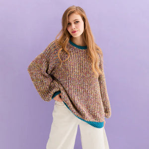 Cara & The Sky Debbie Teal Oversized Balloon Sleeve Jumper