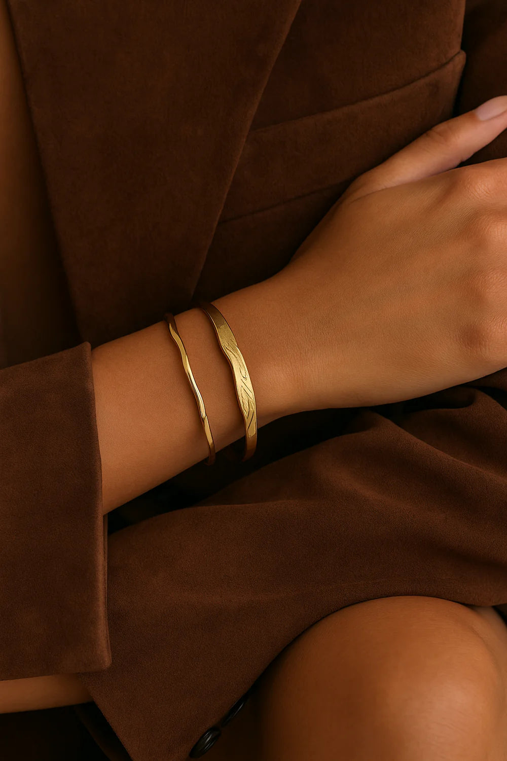 Sculpted Molten Cuff Duo