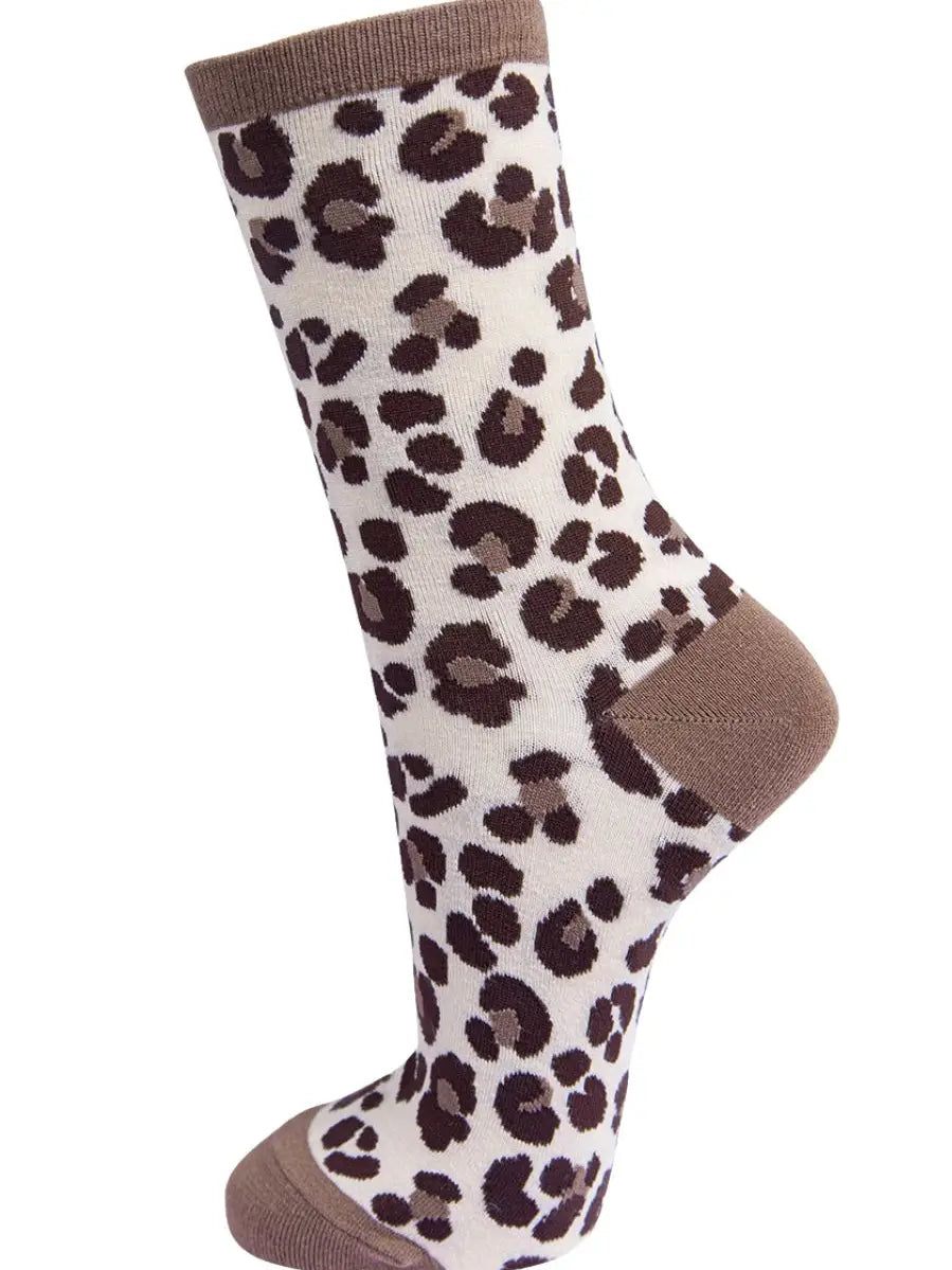 MSH Leopard Print Ankle Socks