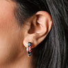 Silver Cloisonne Hoop Earrings