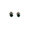 Sixton London Vintage style emerald stud earrings
