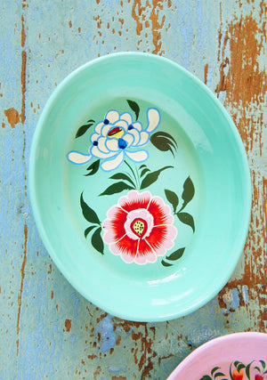 Hand Painted Oval Trinket Dish