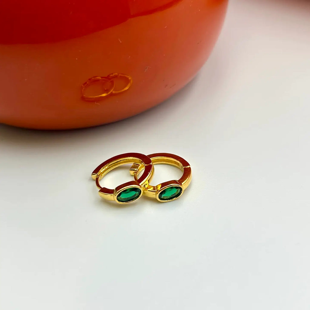 Sixton Green Huggie Style Hoops