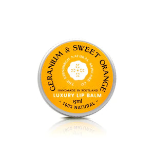 The Edinburgh Natural Skincare Geranium and Sweet Orange Luxury Lip Balm