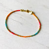 Beaded Bracelet - Orange, Red & Blue