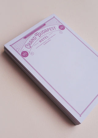 Fictional Hotel Notepads - Grand Budapest Hotel