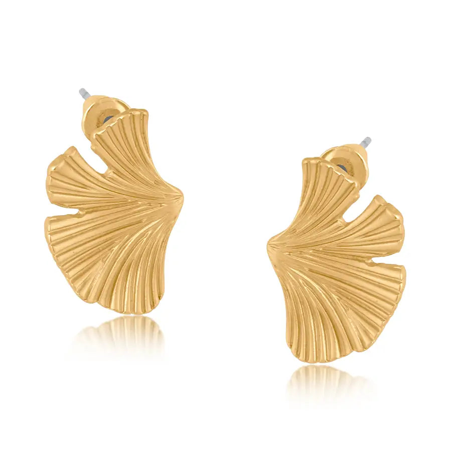 Big Metal London Julia Ginko Stud Earrings
