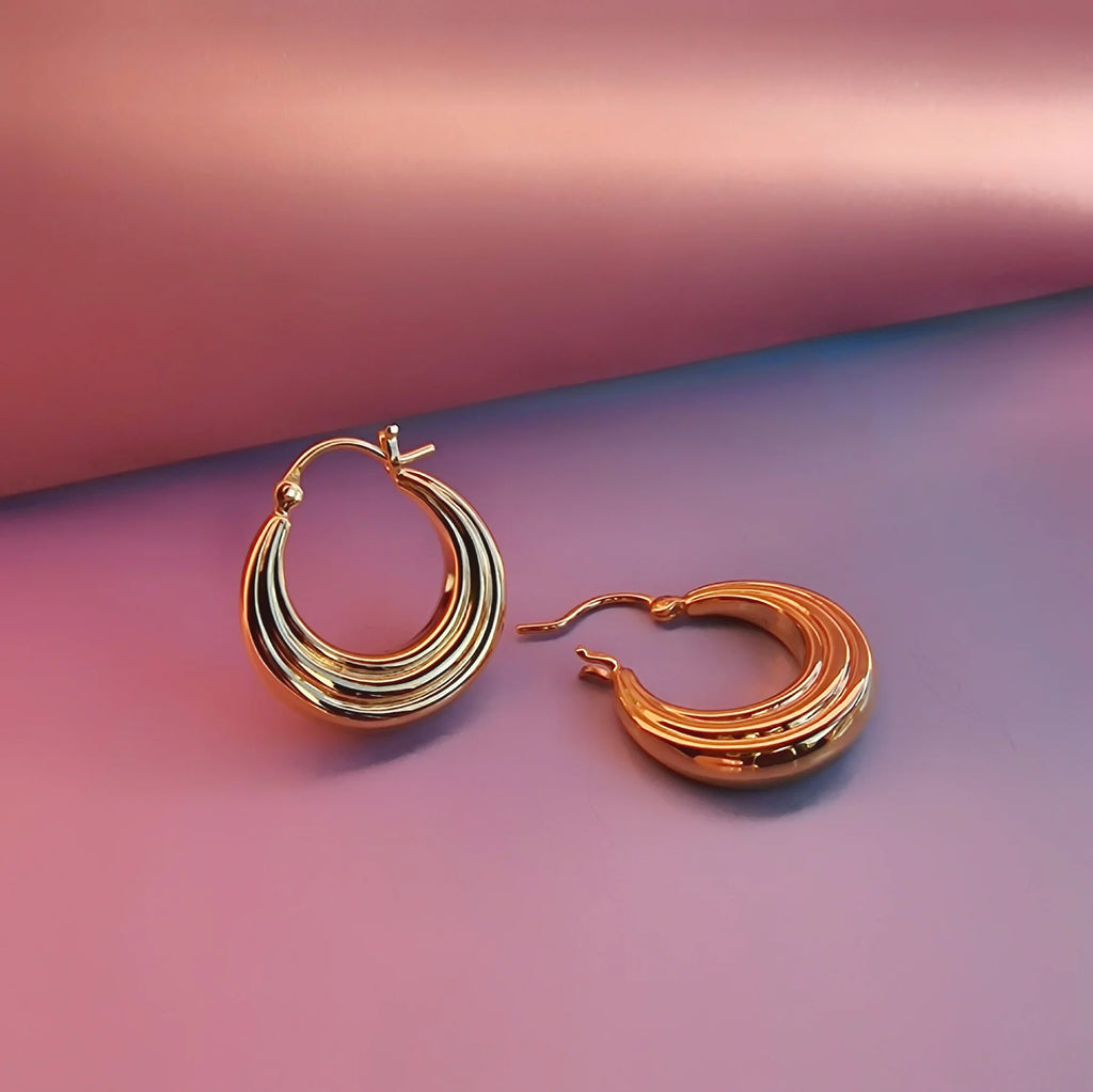 Vurchoo Gold Layered Rwanda Hoops