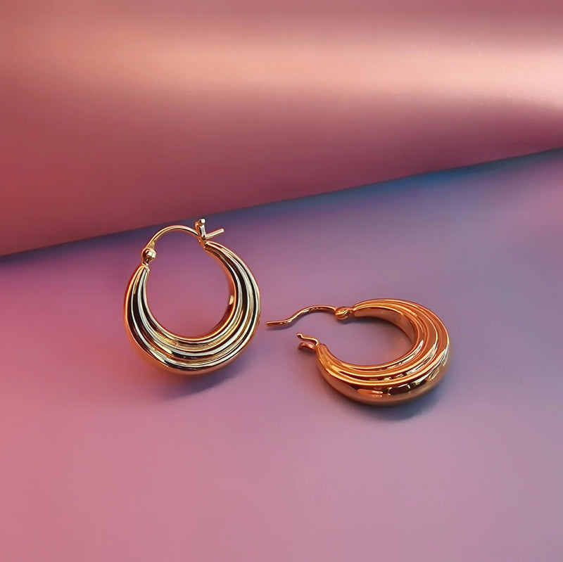 Vurchoo Gold Layered Rwanda Hoops