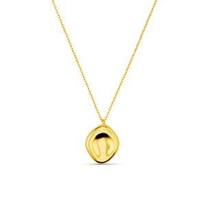 Orelia Polished Organic Oval Charm Necklace