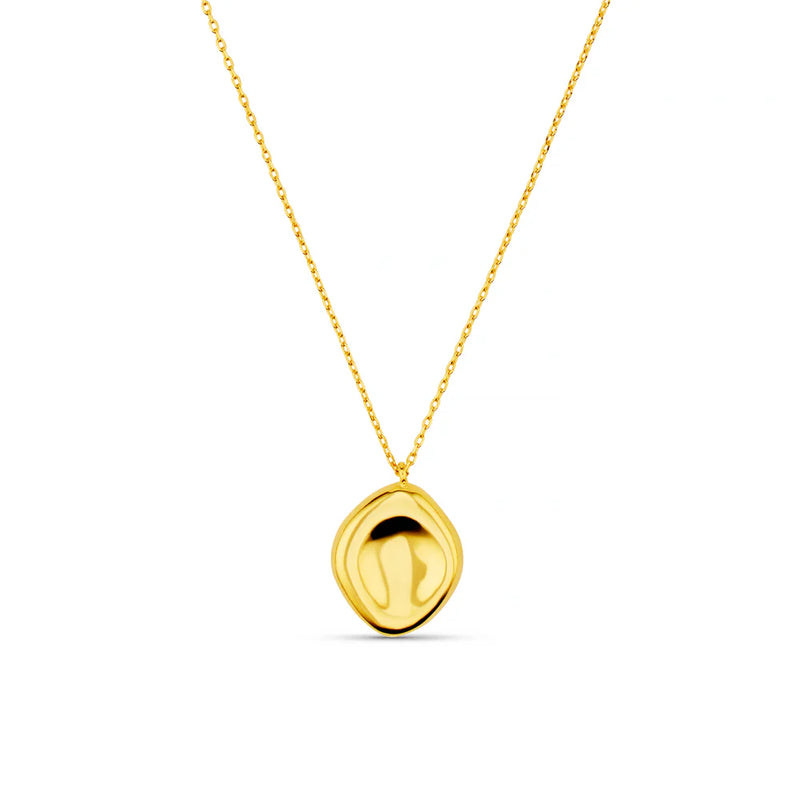 Orelia Polished Organic Oval Charm Necklace