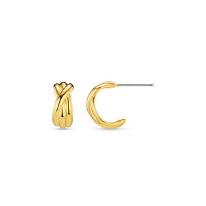 Orelia Polished Twist Huggie Hoop Earrings