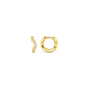 Orelia Fine Pave Wave Micro Hoop Earrings