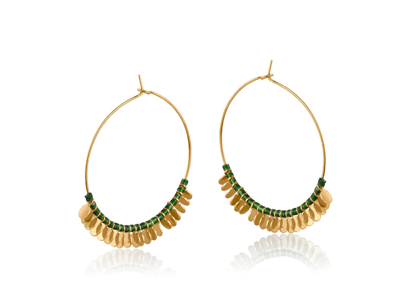 Big Metal Gergana Beaded Hoop Earrings
