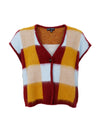Black Colour Chess Knit Vest