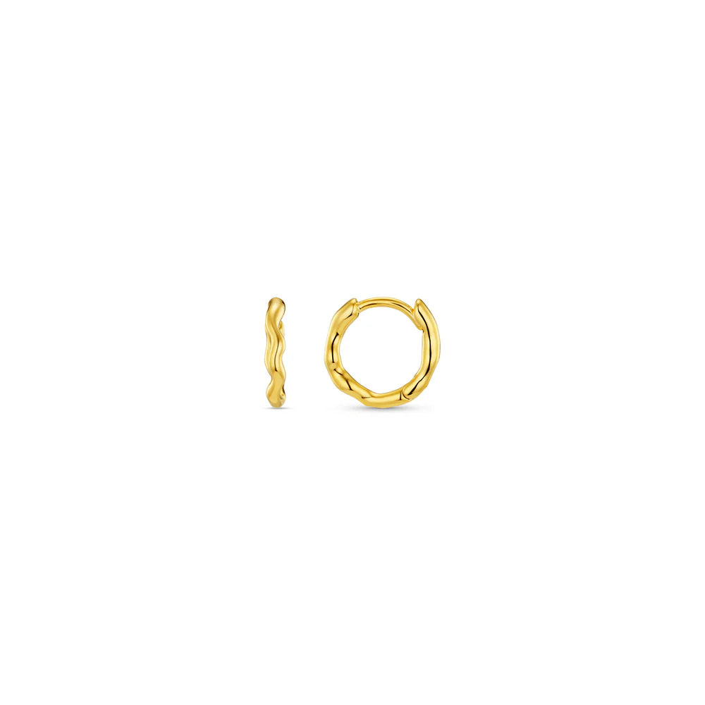Orelia Organic Round Wave Huggie Hoops