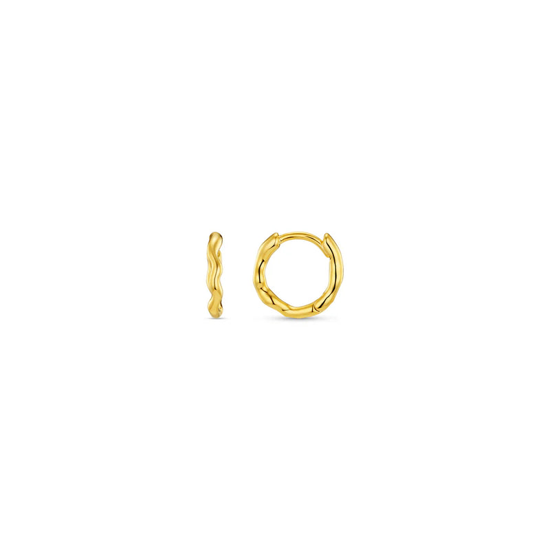 Orelia Organic Round Wave Huggie Hoops