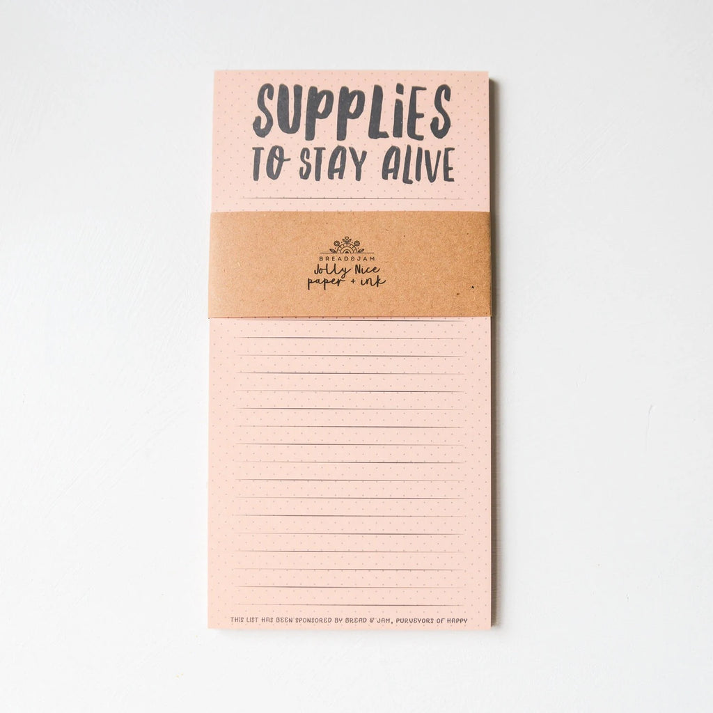 Supplies To Stay Alive Notebook