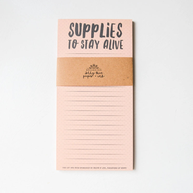 Supplies To Stay Alive Notebook