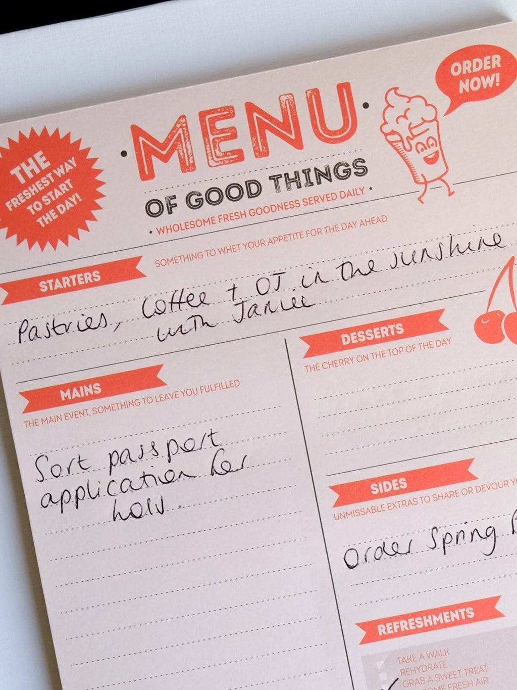 Menu of Good Things A5 Daily Planner