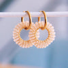 Earrings with Round Faceted Pendant