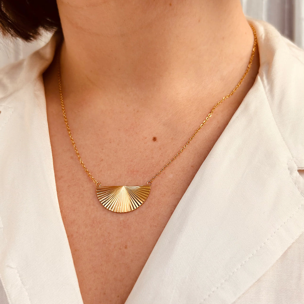 Little Nell Everyday Gold Sunrise Crescent Necklace