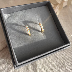 Little Nell Gold Opal Huggie Hoops