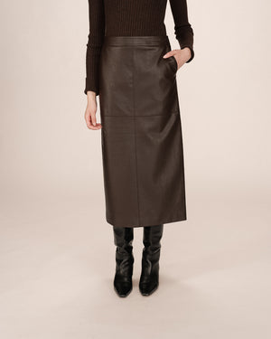 Grace & Mila Sirene Faux Leather Midi Skirt