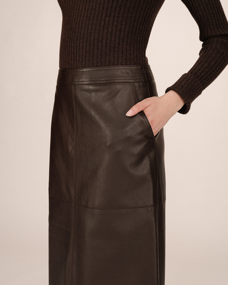 Grace & Mila Sirene Faux Leather Midi Skirt
