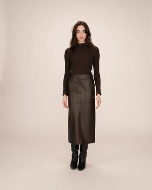 Grace & Mila Sirene Faux Leather Midi Skirt
